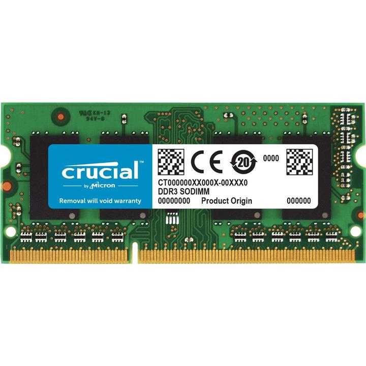 رم لپ تاپ DDR3L تک کاناله 1866 مگاهرتز CL13 کروشیال ظرفیت 8 گیگابایت Crucial DDR3L 1866MHz CL13 Single Channel Laptop RAM - 8GB